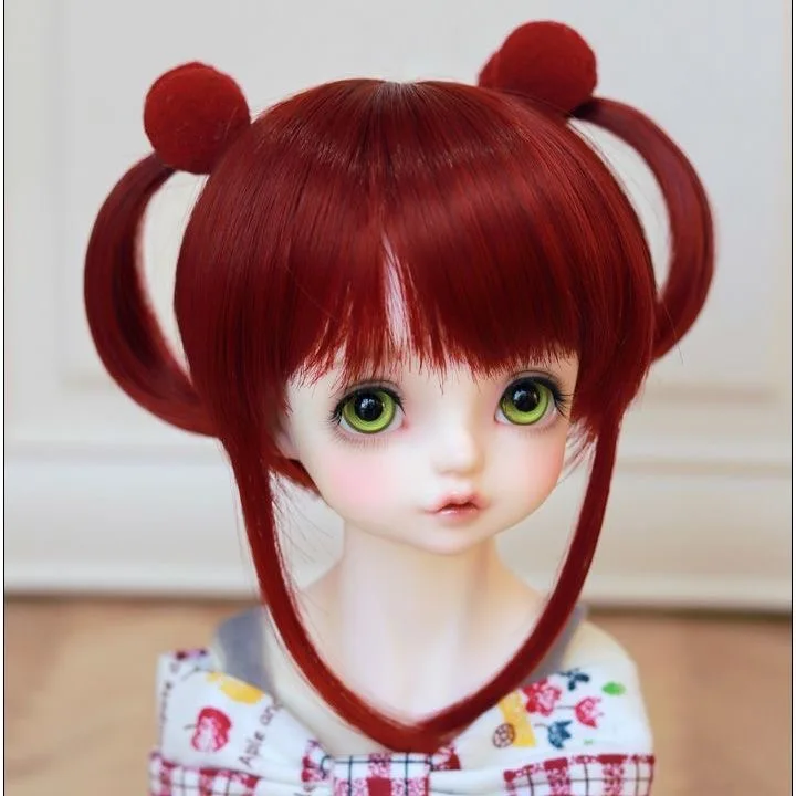 Pelo de muñeca BJD de doble cola de caballo, peluca con flequillo de Color dorado, 1/3, 1/4, 1/6, Envío Gratis