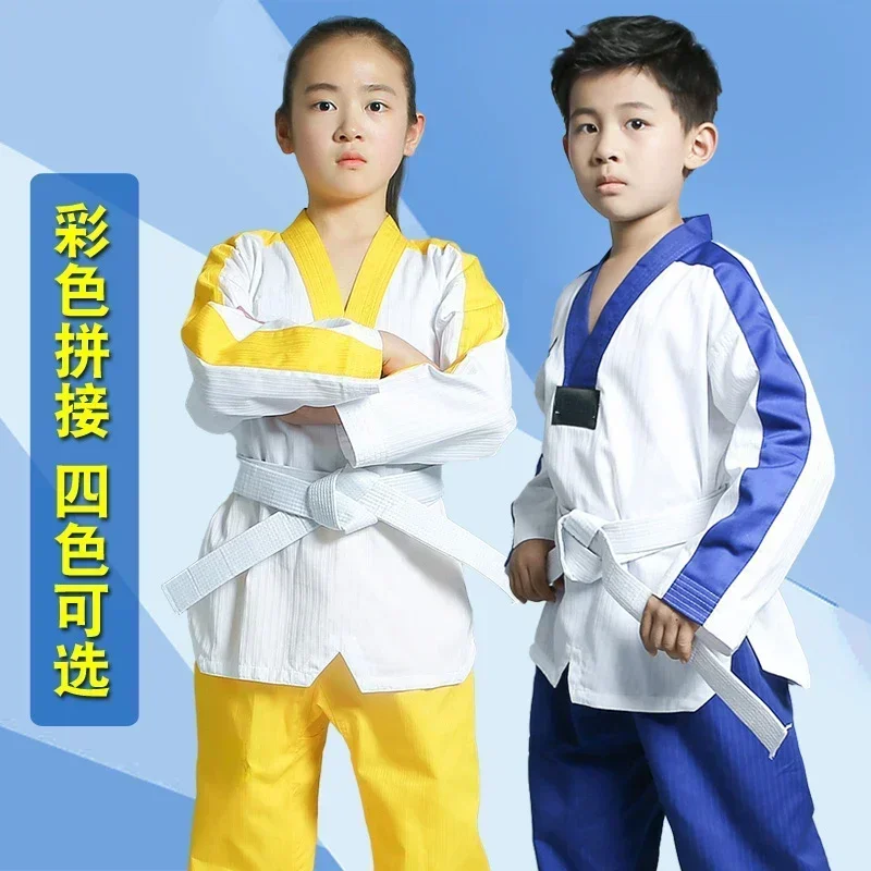 Children Kimono Judo Kickboxing Practice Costume Kids Boys Girls Taekwondo Suit Karate Tae Kwon Do Clothes stage costumes