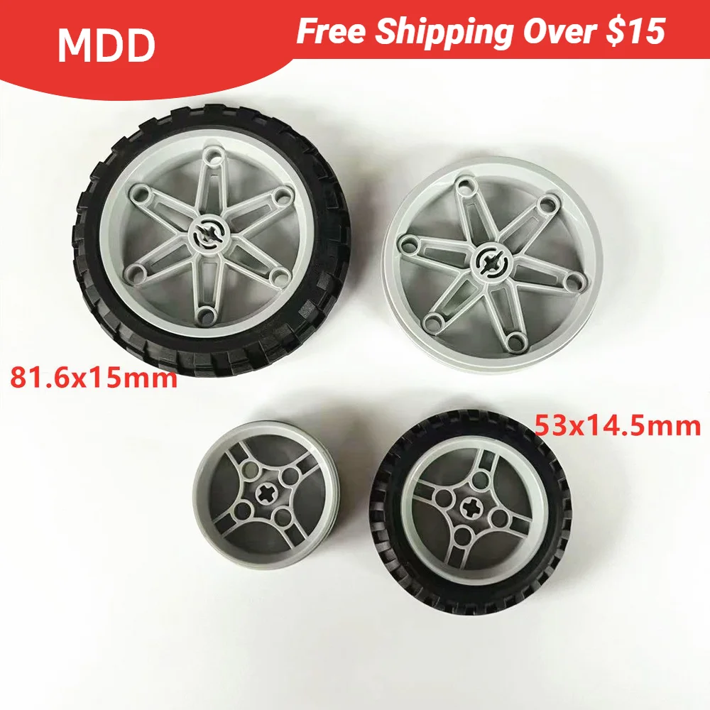 

1 шт. строительные блоки 2902 2903 мотоциклетная шина 81,6x15 мм и 53x14,5 мм совместимая с EV3 игрушка для высокотехнологичного набора MOC