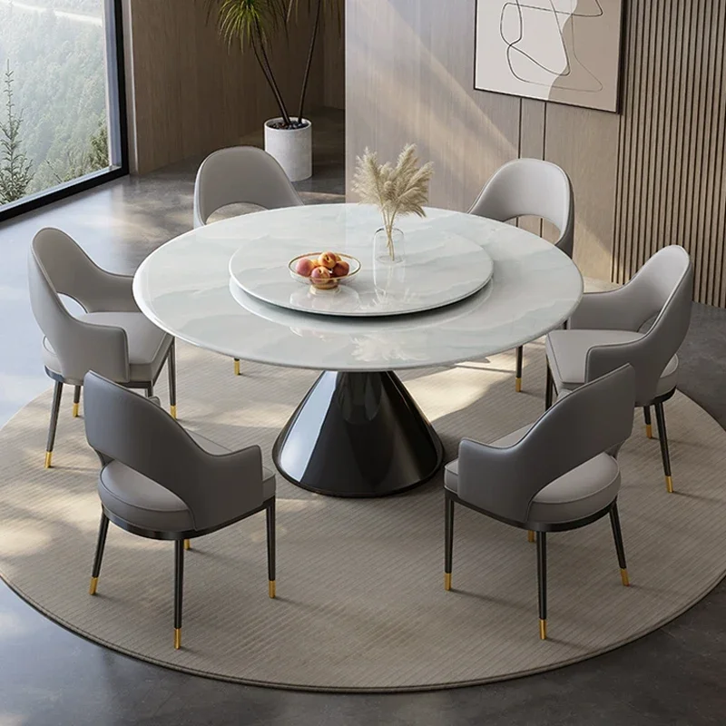 

Round Dining Table Living Room Chairs Modern Kitchen Dinning Tables Luxury Coffe Ceramic Round Mesa Mesa De Jantar Bar Furniture