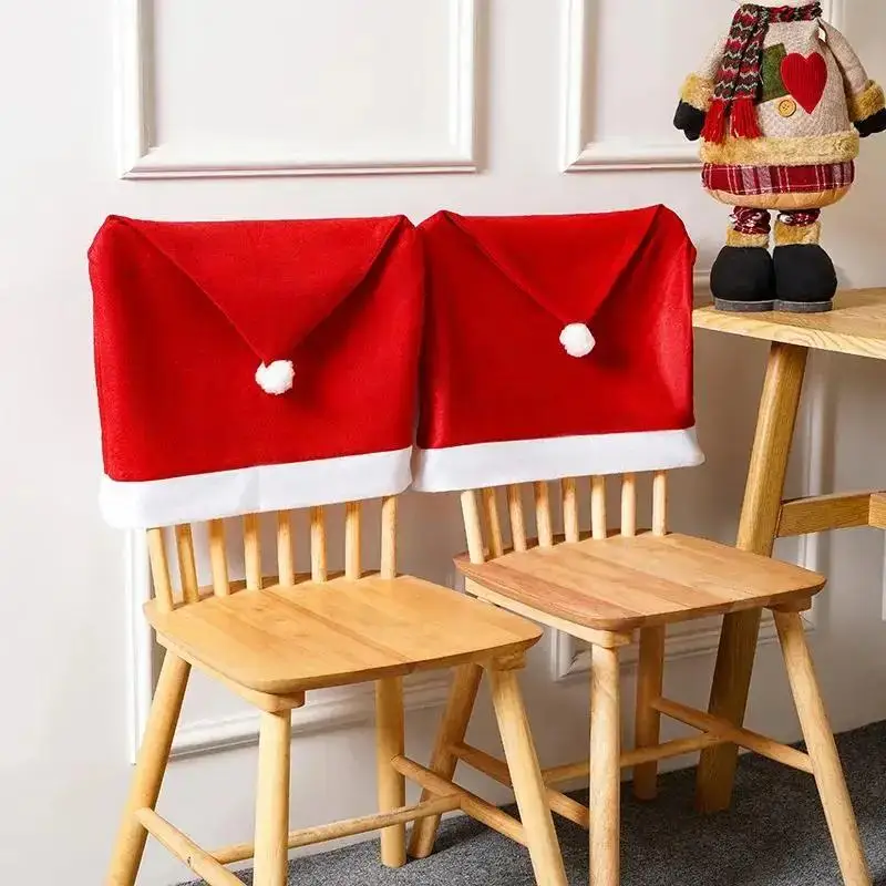 Christmas New Chair Cover Red Non-woven Chair Cover Christmas Table Decoration Dining Chair Cover Christmas Party Party Supplies