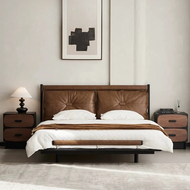 Modern simple master bedroom high-end atmosphere first layer cowhide double soft wedding storage box body