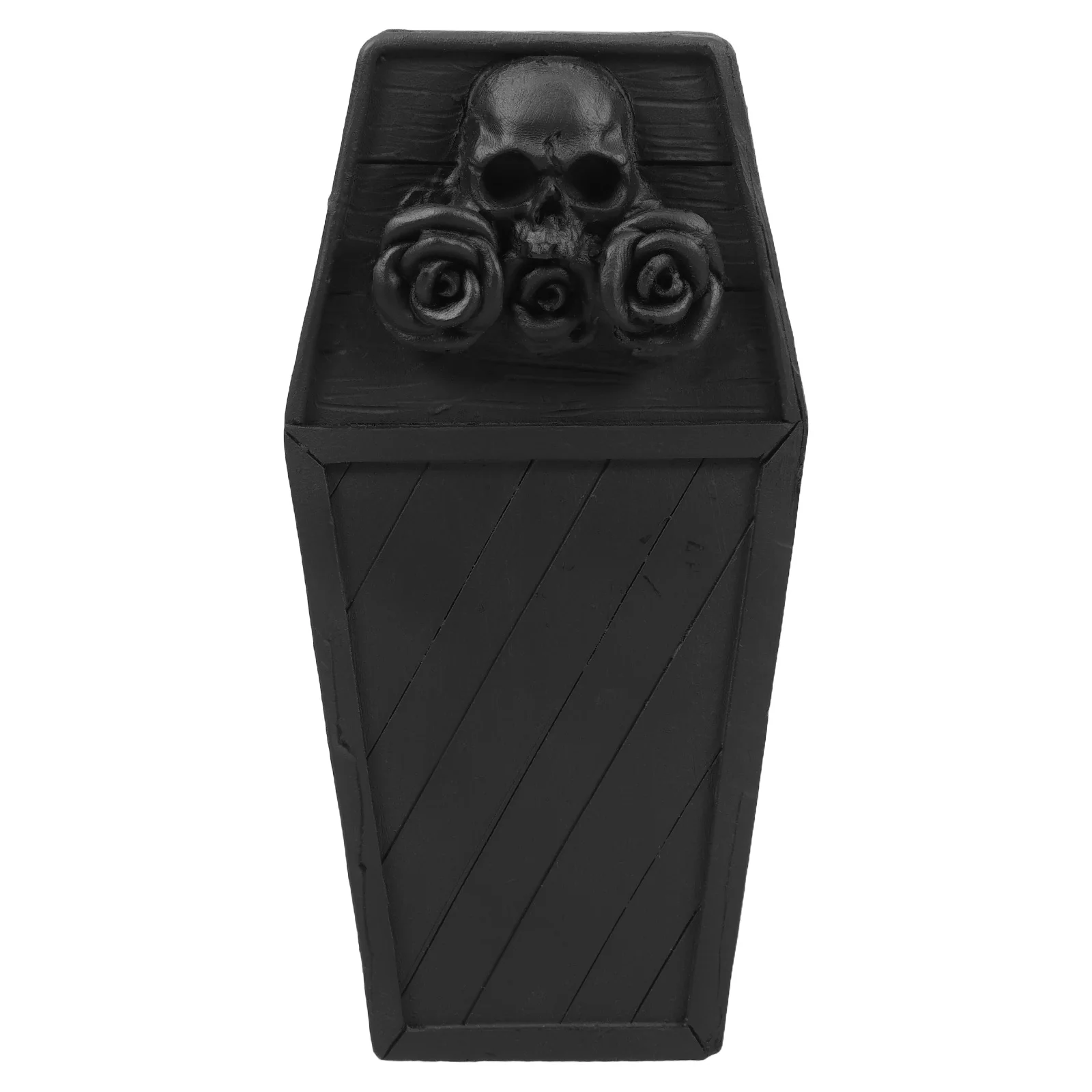 

Skull Pen Holder Spooky Desk Organizer Coffin Caddie Desktop Storage Supply Office