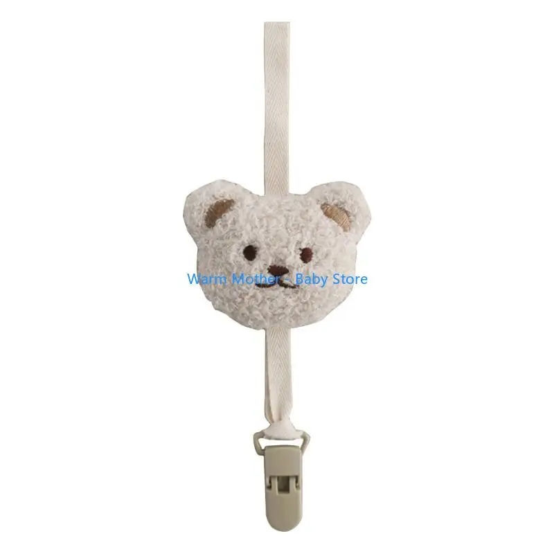

Pacifier Holder Stylish & Functional Clip with a Bear Designs & Baby Name Tags Anti Drop Pacifier Chain Nipple Clip 57QE
