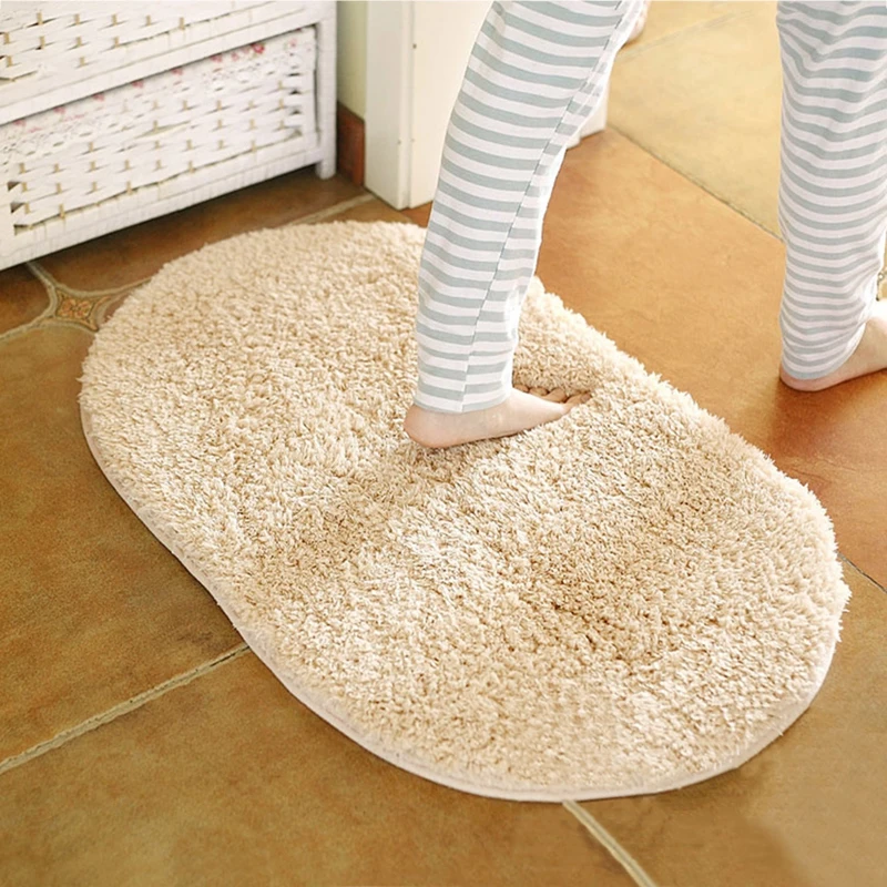 

Oval Bathroom Rug Noni-slip Shower Bath Mats Plush Floor Mat for Bedroom Kitchen Rug Bathroom Carpet Doormat alfombra 40x60cm