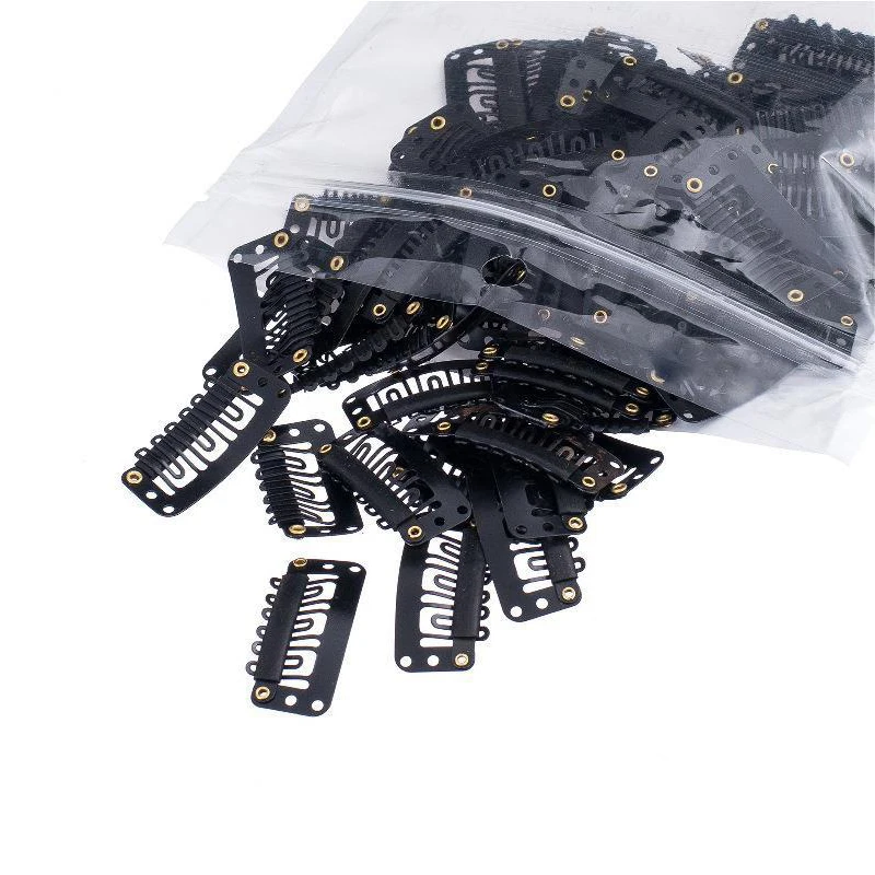 20 Stuks 32Mm U-Vormige Pruiken Clips Met Siliconen Achterkant Voor Hair Extensions Accessoires Tool