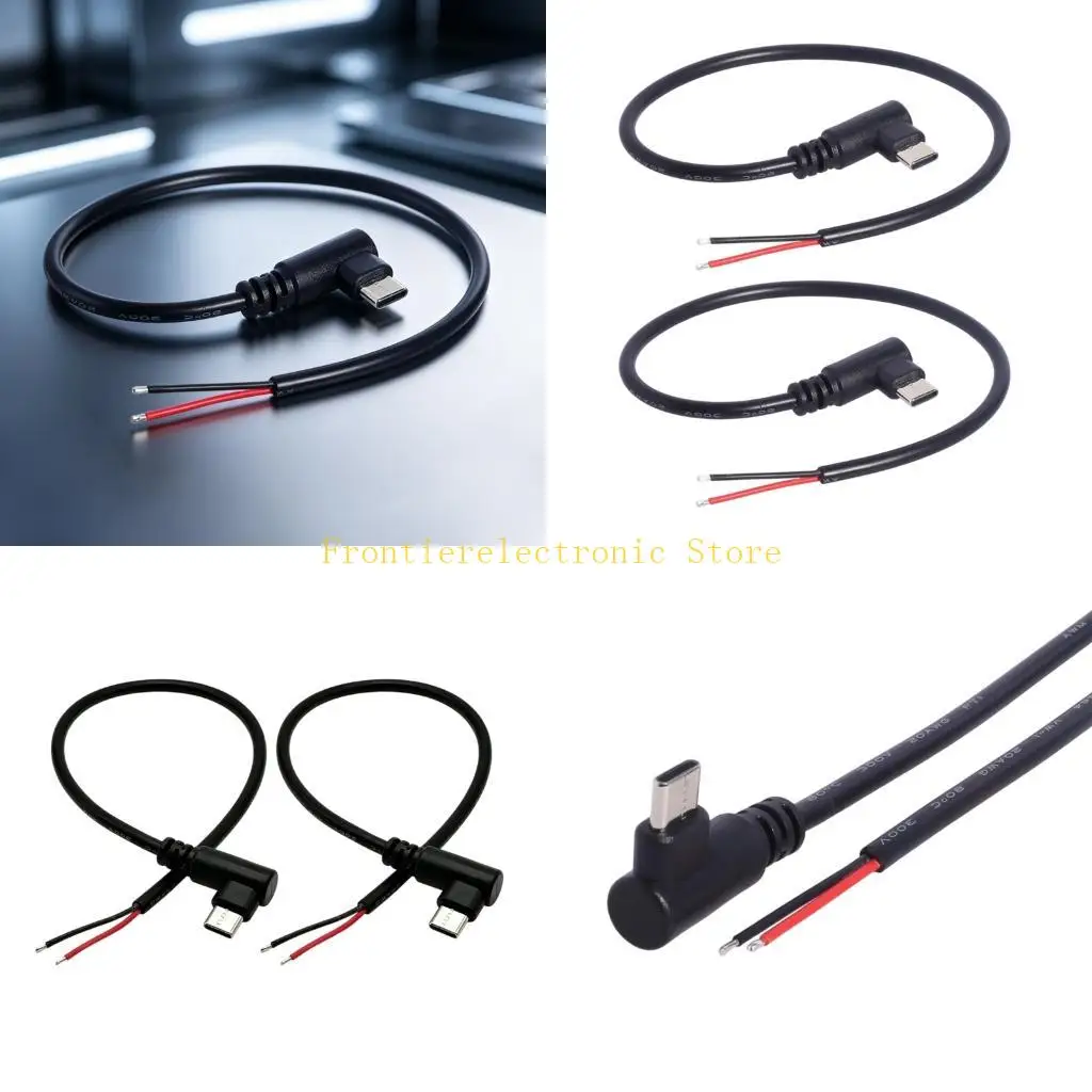 G8DB 30cm USB C Power Supply Wire 2 Pack, USB C Male to Bare Wire Cable, 20AWG Charging Only Cord for Small Device Wiring and