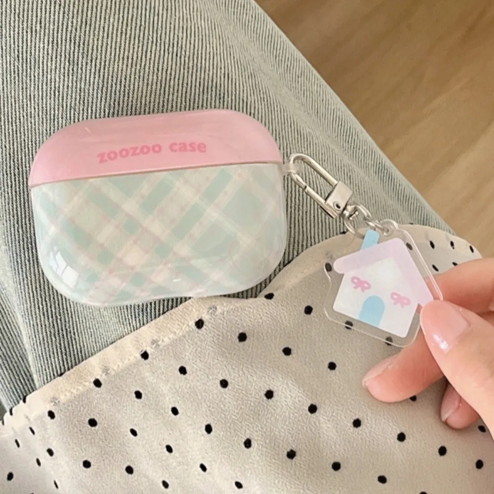 Korean Contrast Color Plaid Earphone Case For AirPods 1 2 3 Wireless Bluetooth Protective Case Soft Tpu Cover For AirPods Pro 2