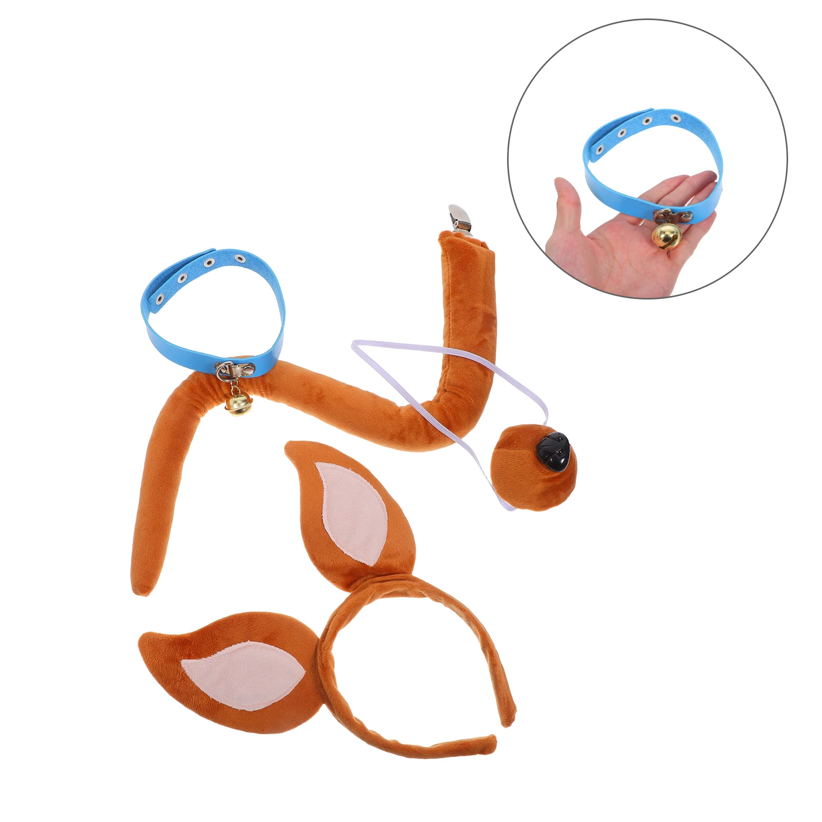 

Halloween Pet Headband Animal Costume Tail Accessories Light Brown Carnival Dog