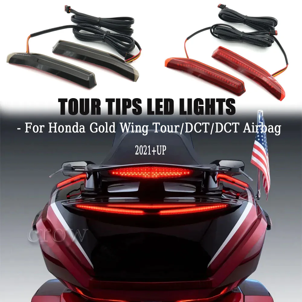 

For Honda Goldwing Gold Wing GL1800 Tour DCT Airbag 2021-2023 Motorcycle Top Box Trunk Tour Tips Side LED Decorative Light Lamp