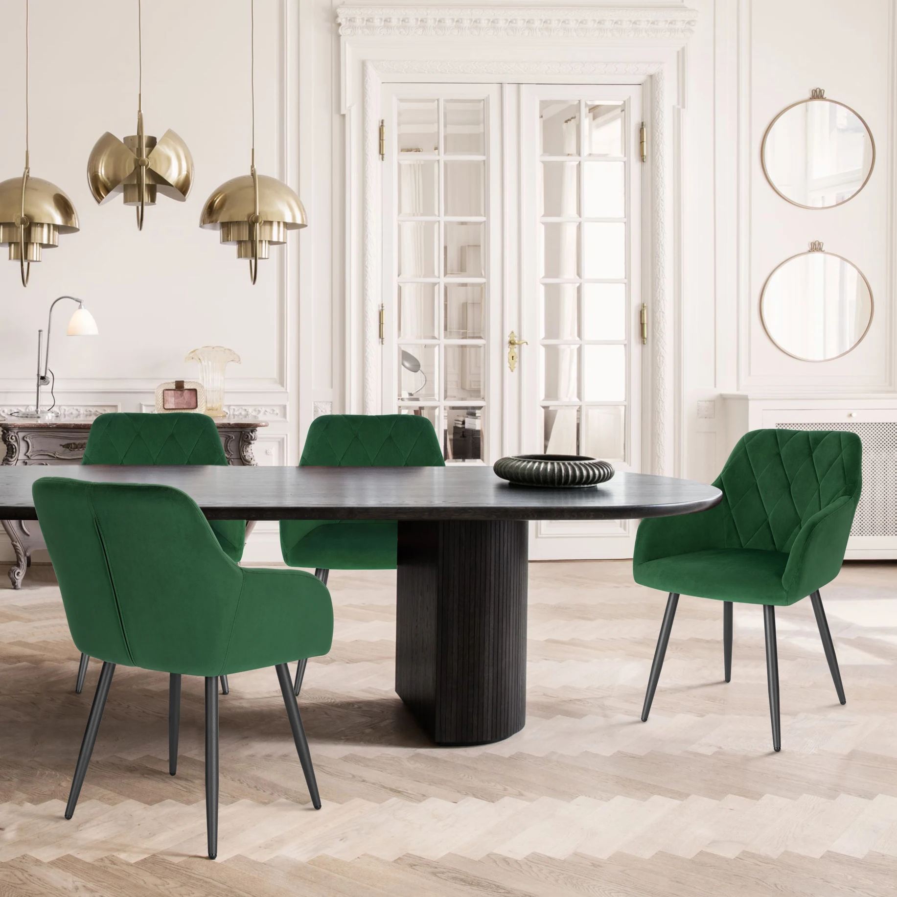 4 Teile/satz Gepolsterter Sitz Esszimmerstuhl Samt Skandinavischer Sessel Schlafzimmer Küche