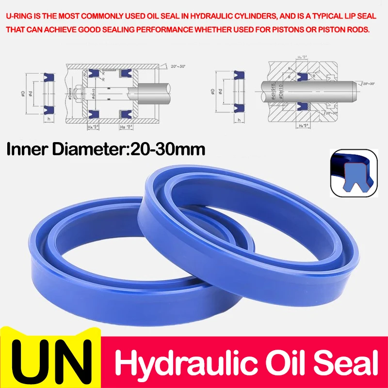 ID 20-30MM, UN Radial Shaft Hydraulic Seal  (IDxODxTHK),Polyurethane Piston Shaft Piston Rod PU Single Lip U Cup Oil Seal O-Ring