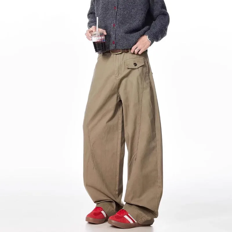 

Мужские комбинезоны в американском стиле ретро, весенние, осенние и зимние повседневные брюки Maillard, свободные деконструированные широкие брюки
