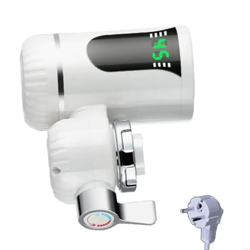P82E 빠른 가열 탱크리스 온수기 수도꼭지 LED 온도 디스플레이 부엌 및 욕실 사용을위한 온수기 수도꼭지.