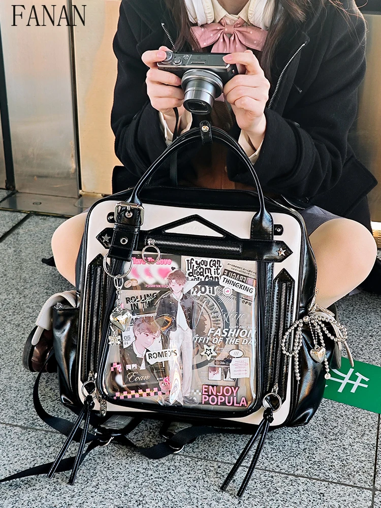 

Fashion Student Backpacks Two-dimensional Lady Large Backpack Casual Sweet and Cute 2025 New Women's Bags Spring Autumn