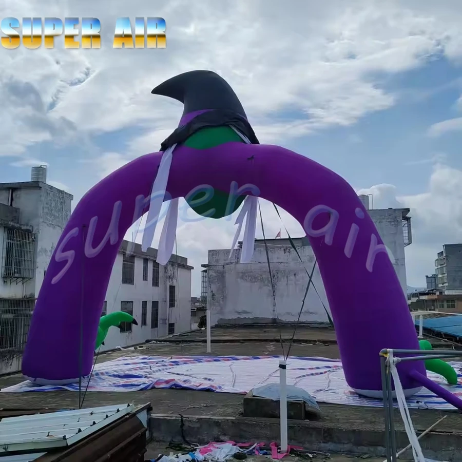 Nadmuchiwany łuk duchów z oświetleniem LED na zamówienie, z wentylatorem, na imprezę Halloween.