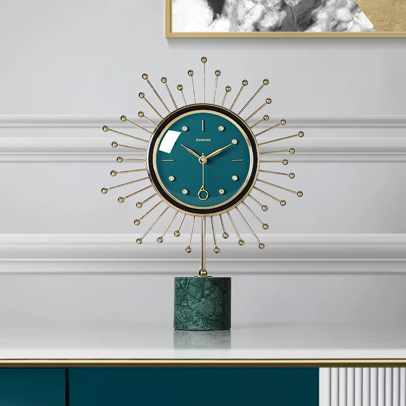 Italian Design Luxury Desk Clocks Decorarion Electronic Living Room Silent Table Clocks Modern Metal Home Decor Die Uhr. LLTC