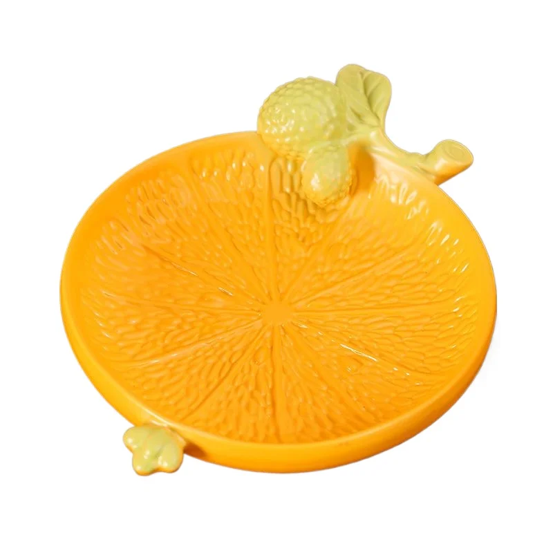 

Ceramic light luxury pomegranate fruit plate creative plate tray simple dessert moon cake dried fruit plate