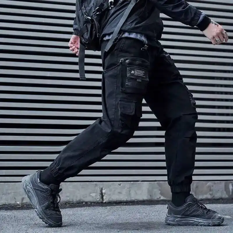 HKSH Men\'s Darkwear Cargo Pants Spring Autumn High Street Trendy Darkwear Casual Cropped Leggings Punk Tactical Trousers HK0005