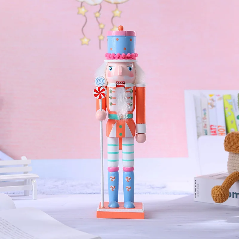 Creative Macaron Nutcracker Wooden Miniature Christmas Ornament Kids Blind Box Trendy Handmade Decor