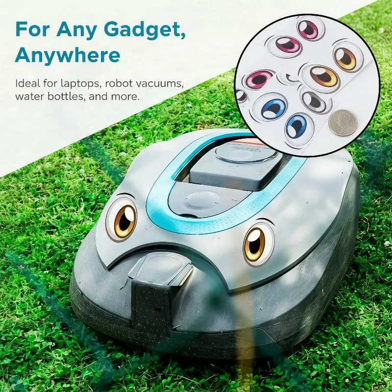 Robot Eye Stickers Non-Toxic PVC 1/2 Sheets Self Adhesive Removable Decals for Kids DIY Robot Toy Making Home Craft