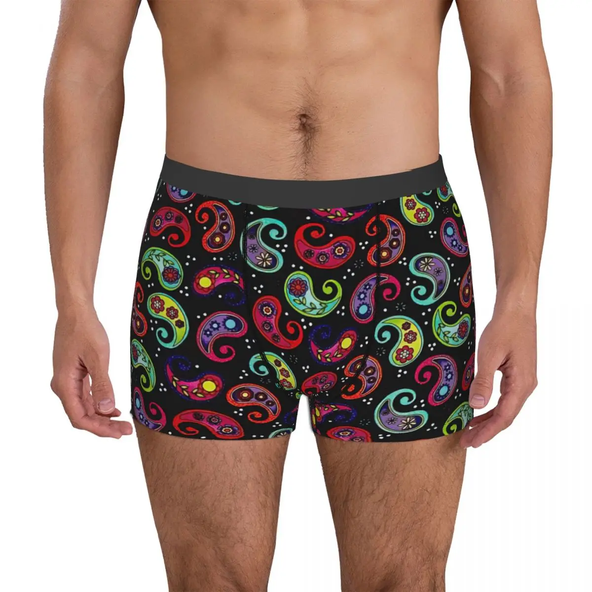 

Paisley Drawing Underpants Cotton Panties Men's Underwear Ventilate Shorts