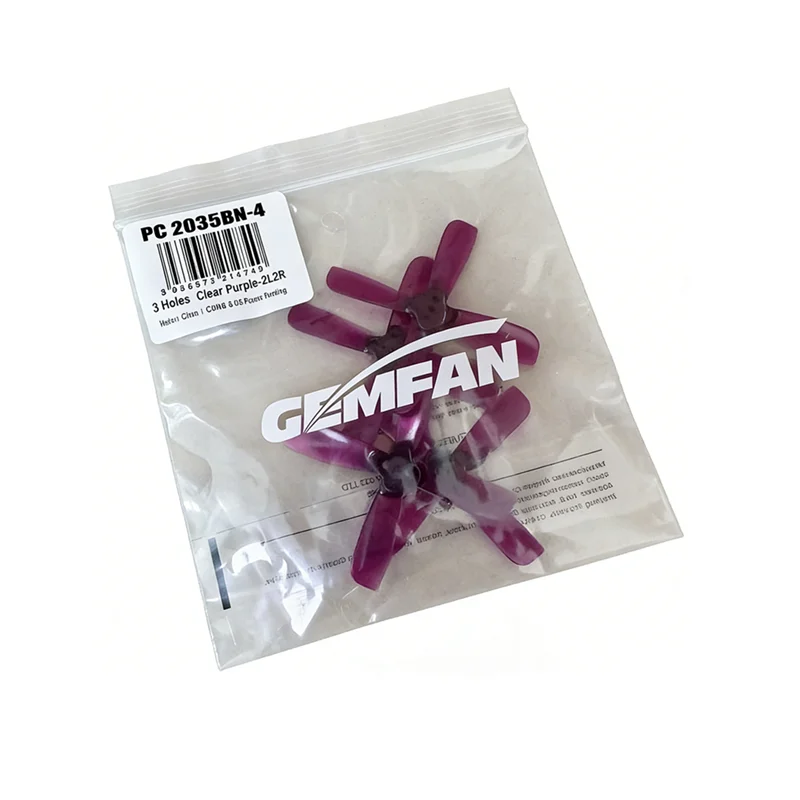 Gemfan 2035BN 4-Blade 2inch FPV Propellers. PC Material, 3-hole Design. Fits 1105-1108 Motors. Ideal for Micro FPV Quad Builds.
