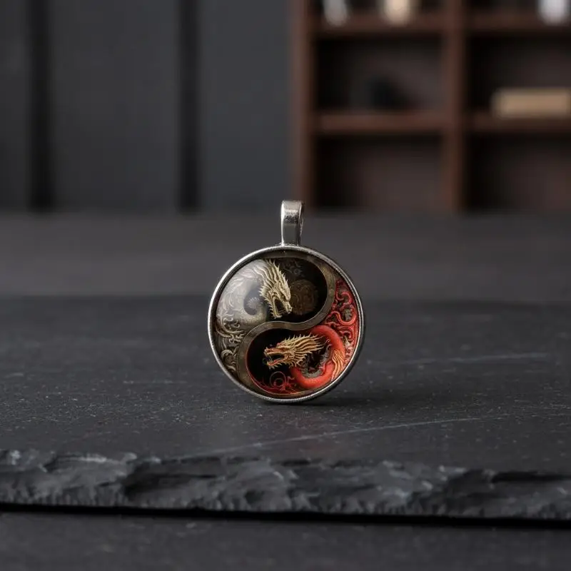 Yin-Yang-Drachen-Schlüsselanhänger, modischer Anhänger aus Legierung, schwarz-weißes Drachendesign, perfekt für Taschen, Rucksäcke und einzigartige Geschenke. – Detail 11