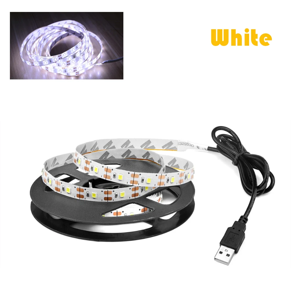 5V USB Led Strip Light SMD 2835 1M 2M 3M 4M 5M White/Warm White Flexible Lighting Ribbon TV Background Tape Home Decor Lamp image 3