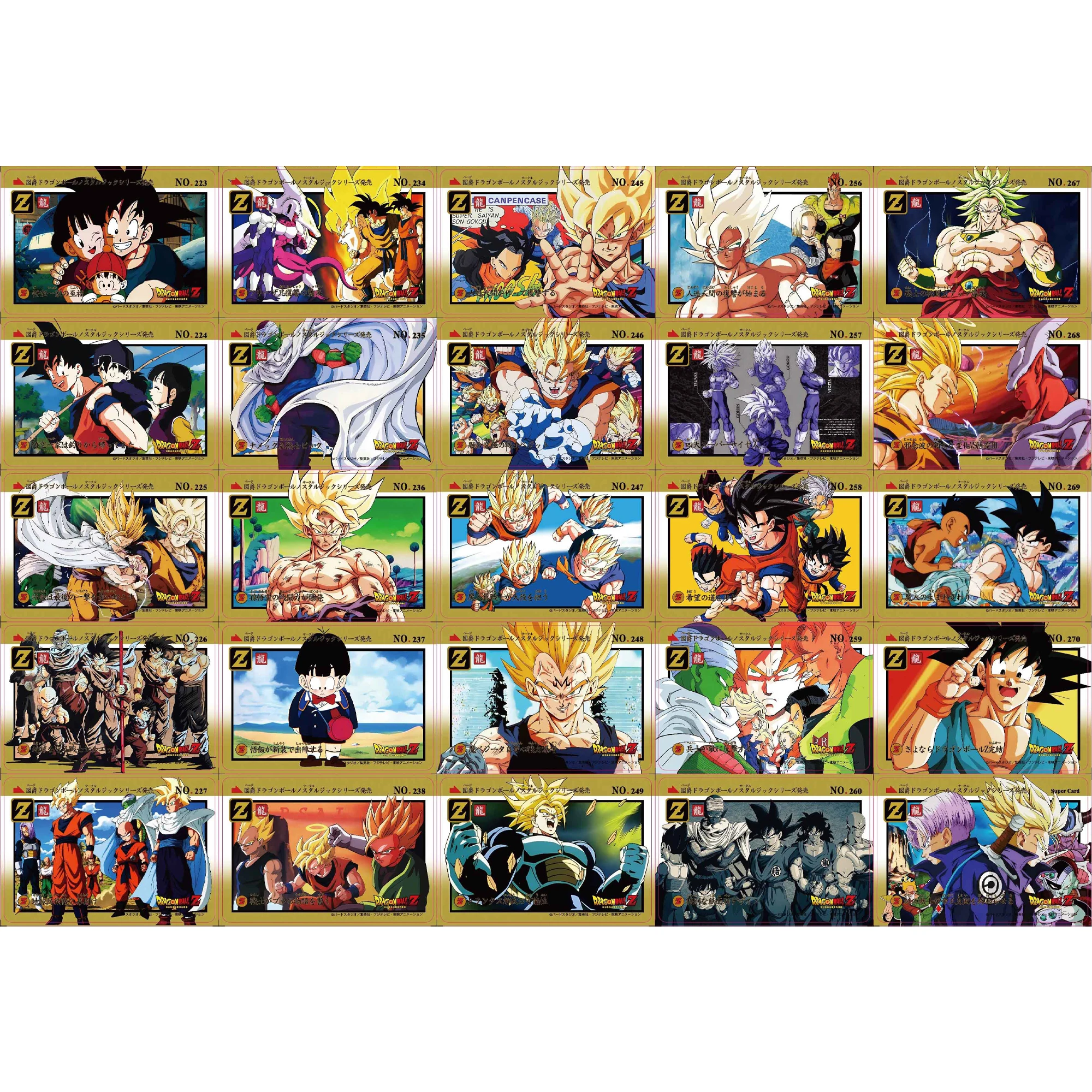 Diy 55Pcs/set Dragon Ball Z Super Saiyan Goku Gohan Vegeta Trunks Fierce Fight Flash Cards Classic Anime Collection Card Toys