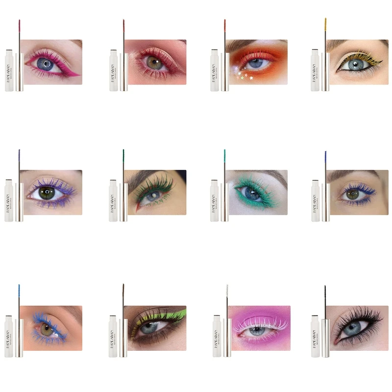 Colorful Mascara Waterproof Long Lasting Thick Length Volume Eyelashes Mascara