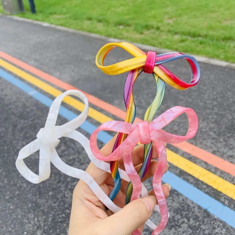 Multicolor Acetic Acid Bow Hair Stick Korean Style Headdress U-shaped Hairpin Hair Clip Hair Accessories Pan Hair Fork Ladies