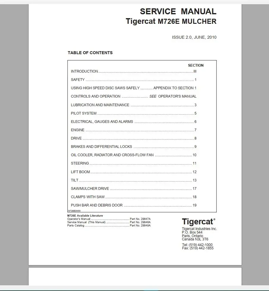 AutoDVD2 Tigercat Operator's & Service Manual PDF