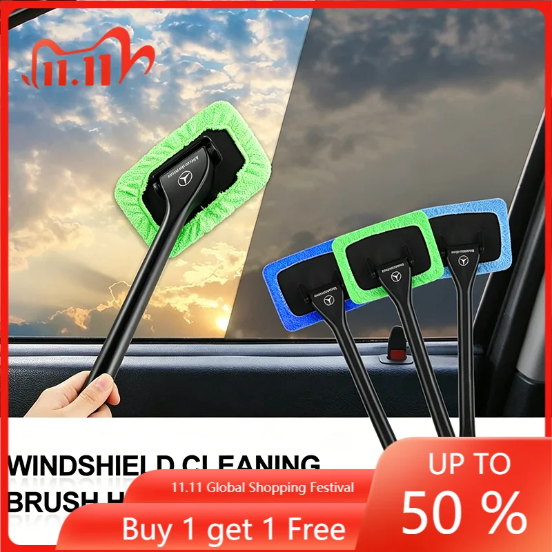 

Car Window Cleaner Brush Kit Windshield Cleaning Wash Car Tool Stickers For Mercedes Benz C200 C300 A160 180 B200 W108 W124