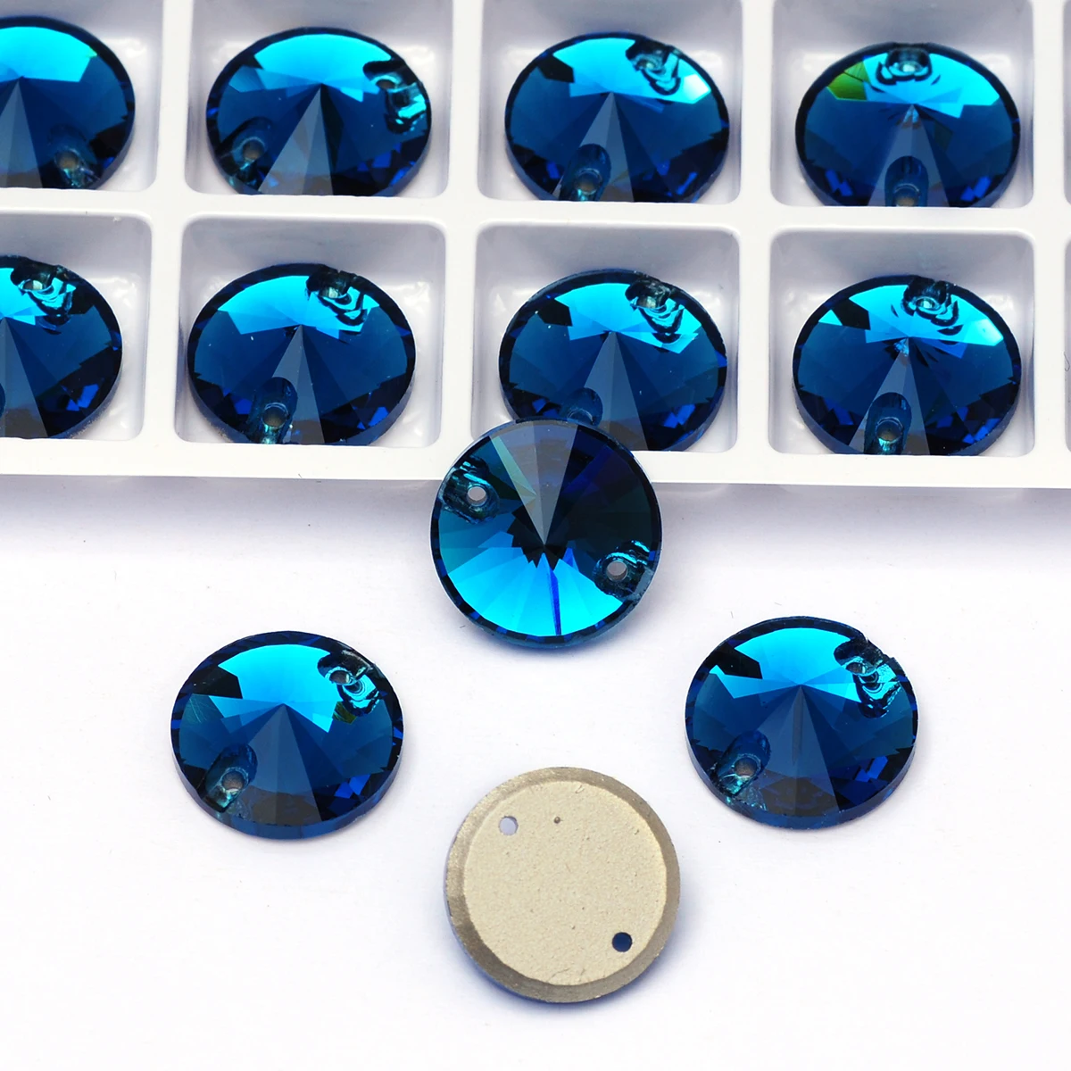 PUBRILEX Großhandel Glas K9 Rivoli Runde Kanten mit Facetten zum Aufnähen Strasssteine in Allen Farben für DIY Kleidung, Kleider und Bekleidung – Detail 8