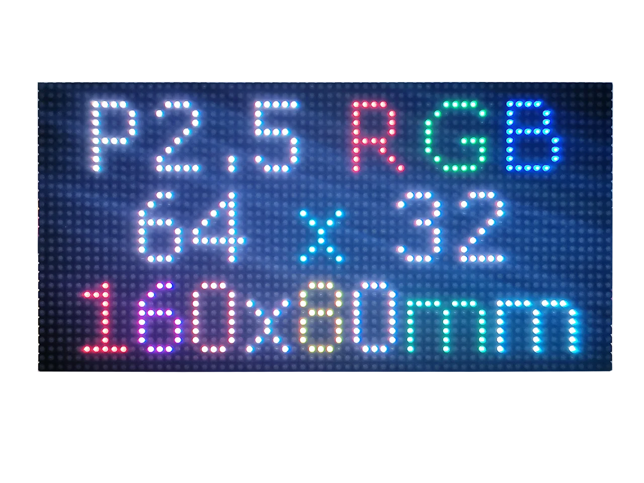 P2.5 Full Color LED Display Module HUB75,Indoor Panel 160mm x 80mm,RGB LED 64×32 P2.5 1/16 Panel Matrix,Compatible With PIN2DMD
