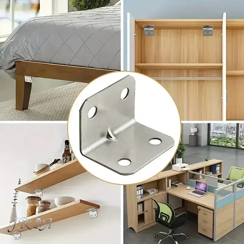 20pcs Angle Iron Board Table, Chair, Cabinet, Wardrobe, Fixed Connector, 90-degree Angle Iron Plate Bracket image 2