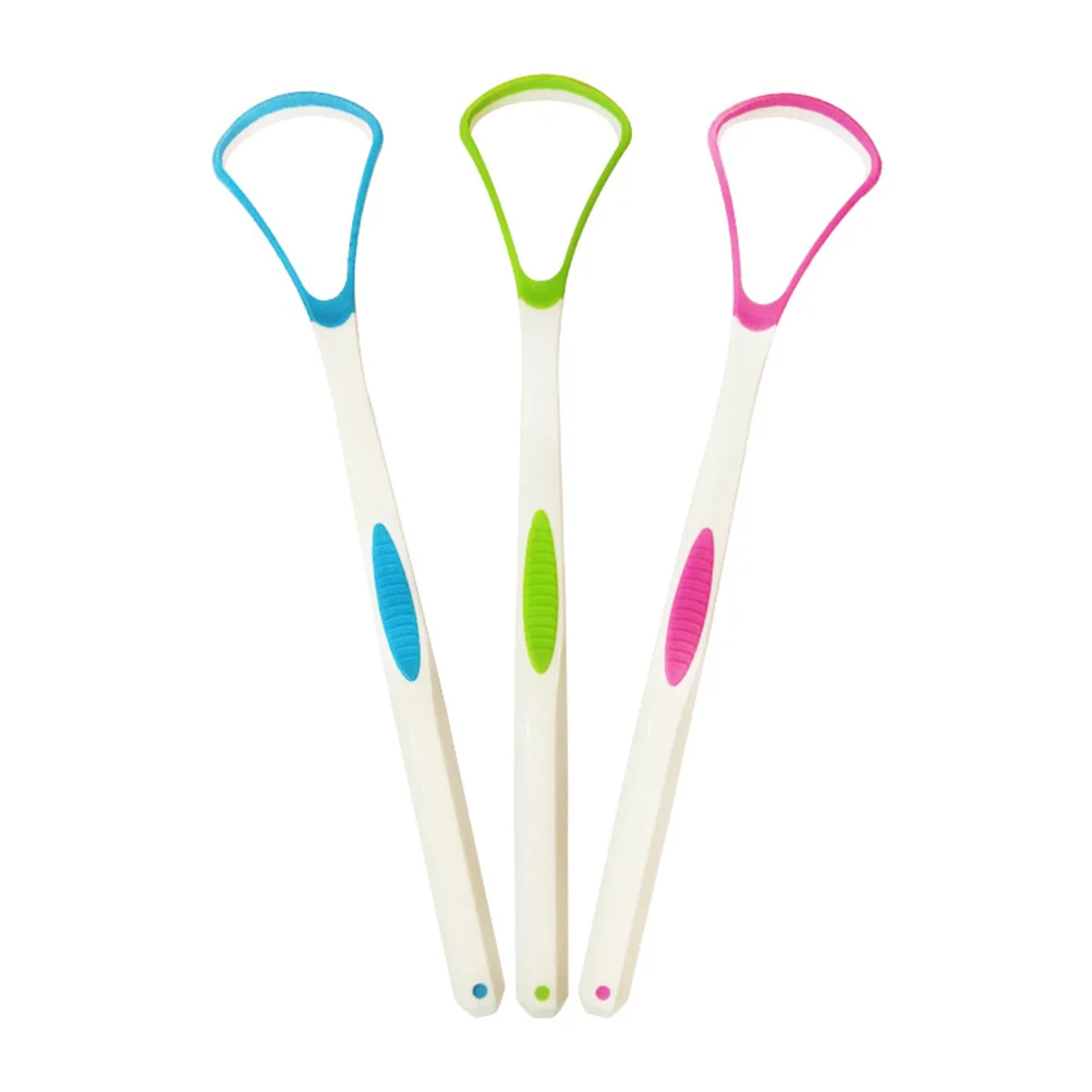 6 قطعة مكشطة اللسان لتنظيف درجة الطعام عن طريق الفم مقبض مريح يزيل البلاك البكتيريا المنعشة