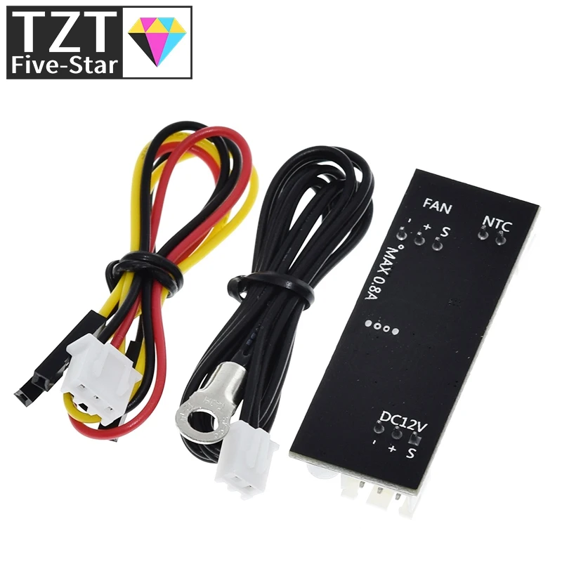 Single 12V 0.8A DC PWM 2-3 Wire Fan Temperature Control Speed Controller Chassis Computer Noise Reduction Module NTC B 50K 3950