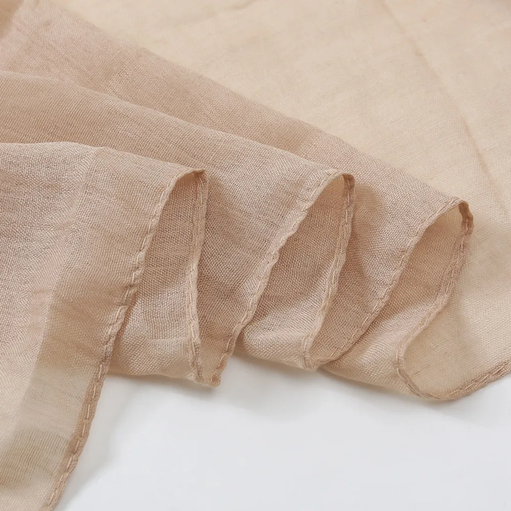 Cotton Linen Fabric Linen Scarf Breathable Texture Soft Lightweight Solid Color Scarf Solid Plain Color Cotton Shawl