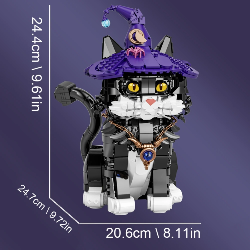 Magic Cat Building Blocks MOC Model Creative Technical Assembly Bricks STEM Educational Toys Christmas Gift for Adults Kids