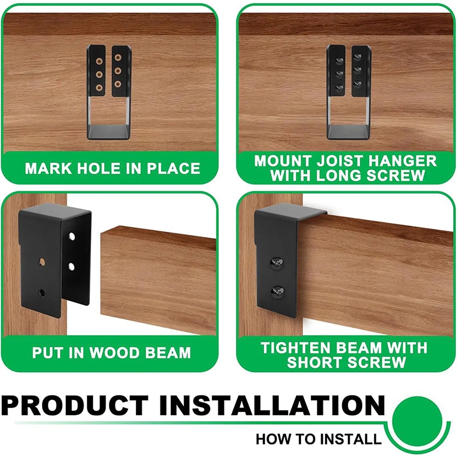 4 Pieces Concealed Joist Hanger Easy Installation High Hardness Joist Brackets Hardware for 2