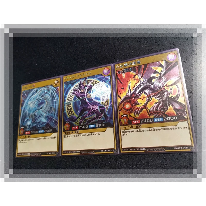 Diy 3Pcs/set Yu-Gi-Oh! Homemade Kids Toys Board Game Card Rush Duel Anime Characters Bronzing Collection Card Christmas Gift