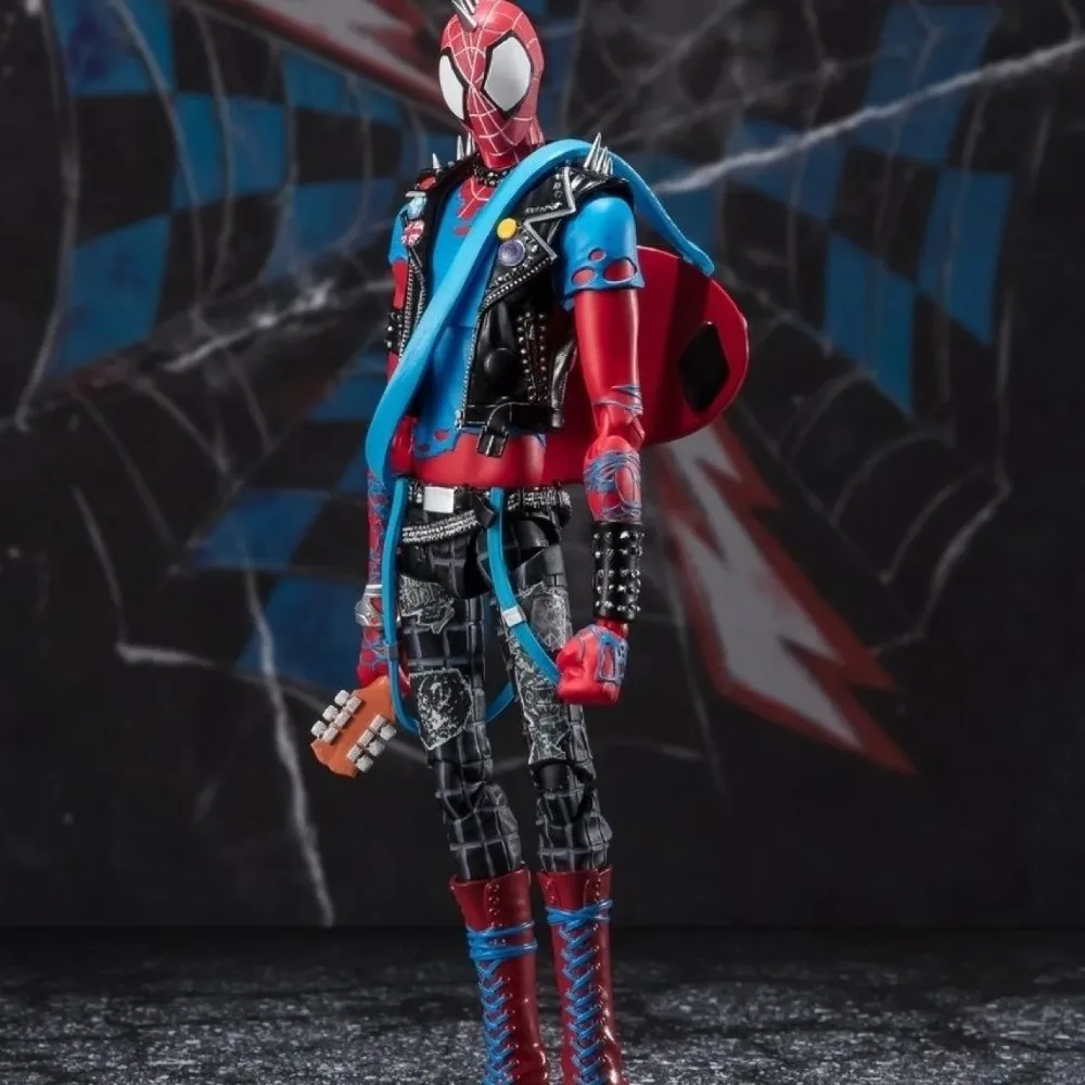 16cm CT MARVEL Across the SpiderVerse Spider Punk Hobby Anime Collection Action Figures Mobile Handheld Toy Model Ornament Gift