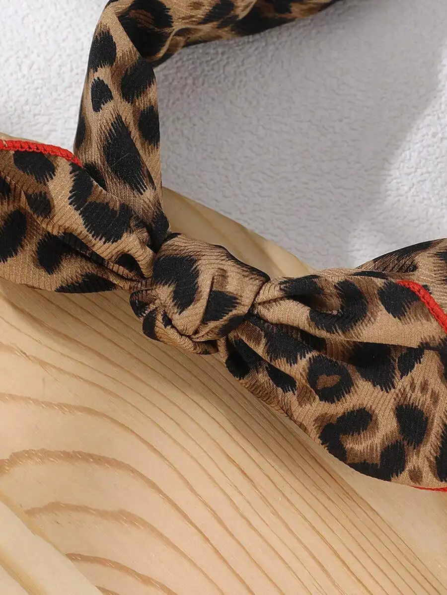 

Womens Leopard Print Headband With Red Trim Fashion Hair Accessory For Party Travel Daily Wear