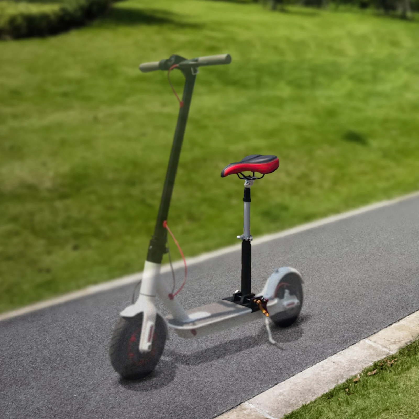 مقعد سكوتر كهربائي قابل للتعديل للبالغين - يناسب الدراجات البخارية ذات الحافة المنحنية الواسعة، وسادة مريحة من البولي يوريثان، وقضيب ألومنيوم قوي