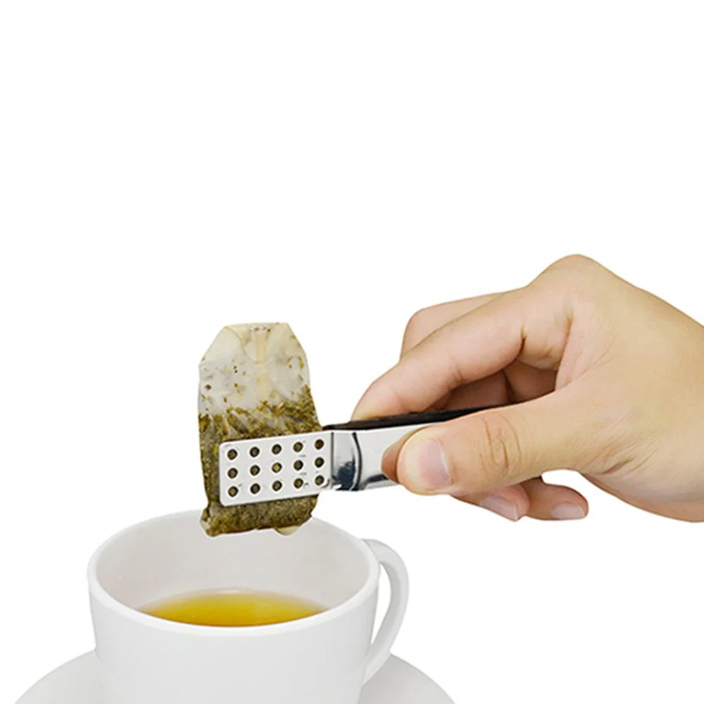 

3pcs Stainless Steel Bag Tongs Long Handle Mini Food Clips Corrosion Resistant Teabag Squeezer For Black Oolong Green Tea Tea