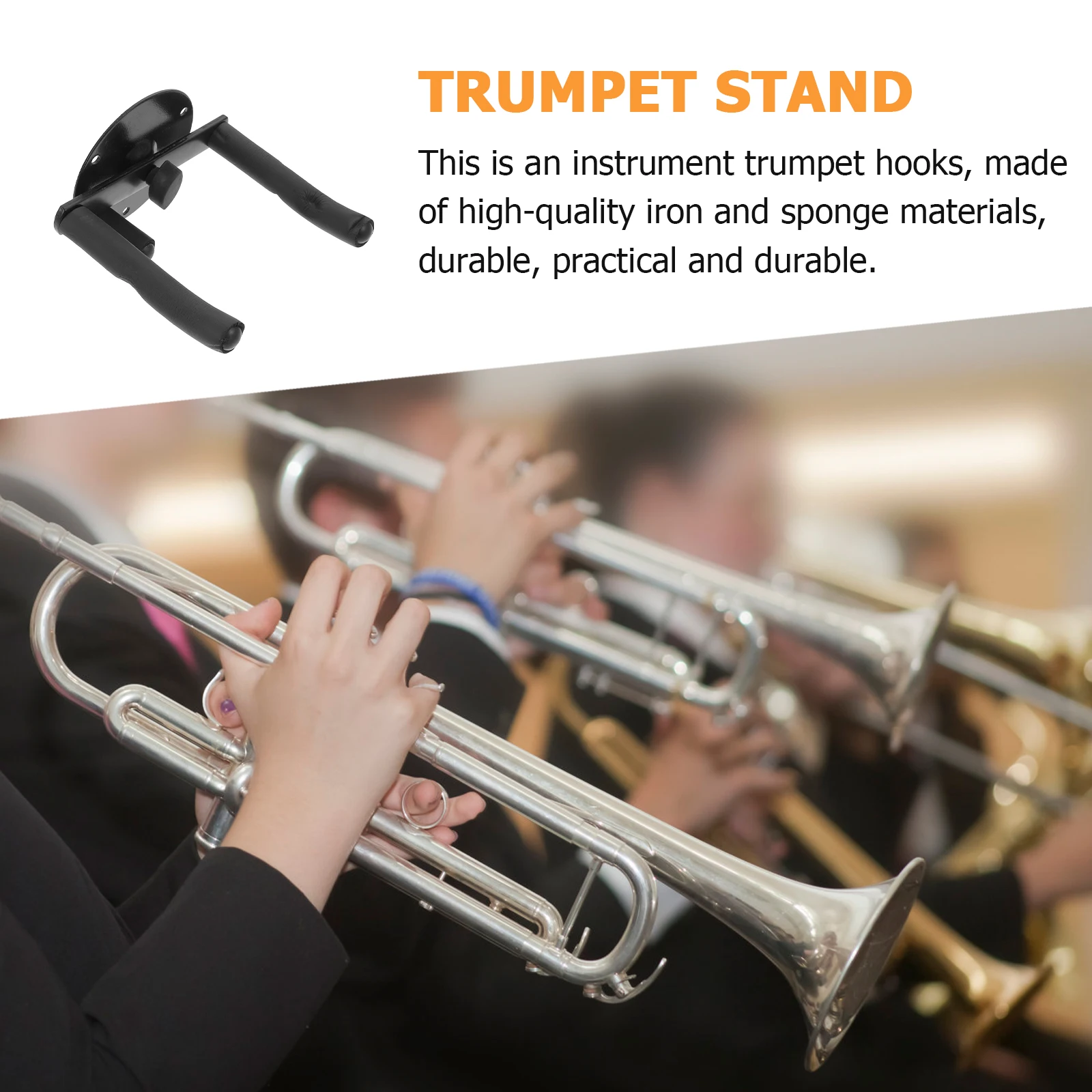 

1 set Wall-Mounted Hanger Holder Instrument Display Hook Storage Rack Stand Durable Music Space-Saving Design Trumpet Wall Hook