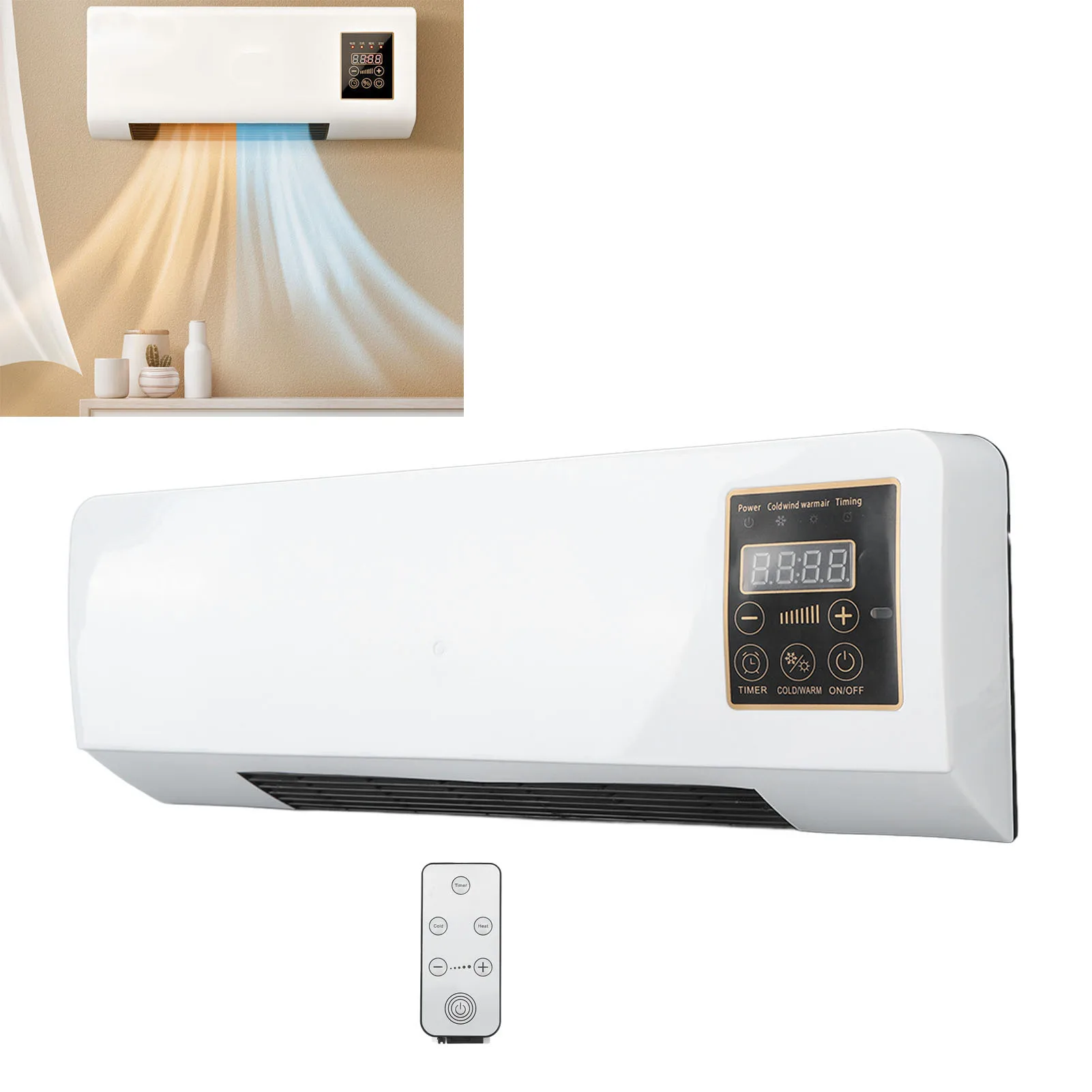 Small Portable Air Conditioner Flame Retardant Body Air Conditioner Heater Easy To Operate Anti Overheating  for Bedroom