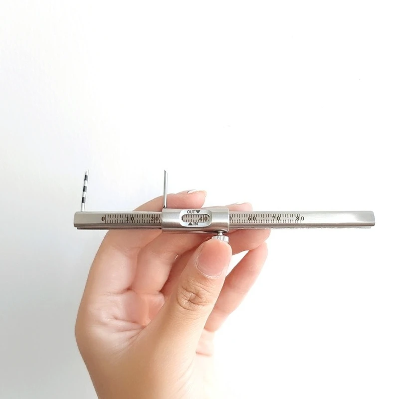 1Pcs Lab Measuring Ruler, Caliper for Bone Spine Thickness, Stainless Steel Inlaid Pen Ruler s